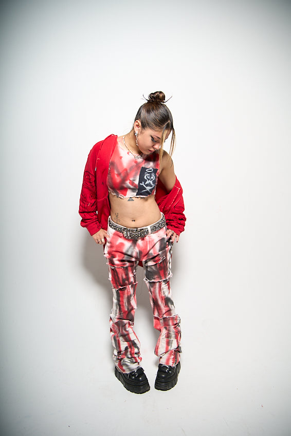 “Red” Reconstructed Jeans