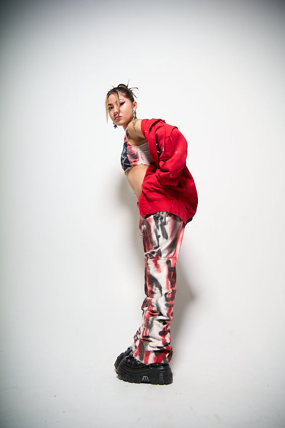 “Red” Reconstructed Jeans