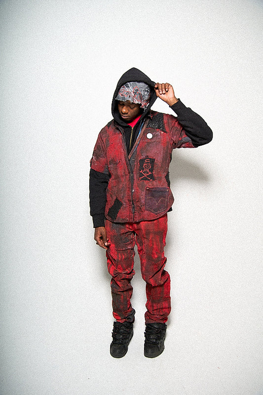 “Red” Reconstructed Jeans