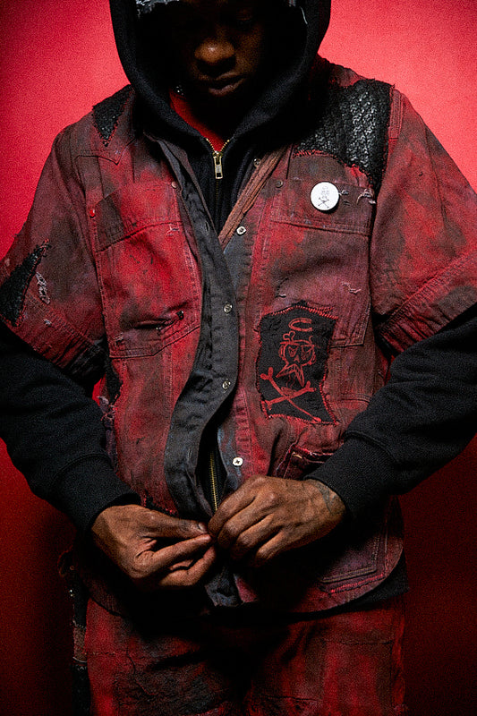 “Red” Reconstructed Button up